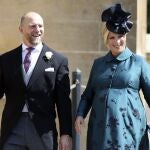 Mike and Zara Tindall arrive for the wedding ceremony of Prince Harry and Meghan Markle at St. George's Chapel in Windsor Castle in Windsor, near London