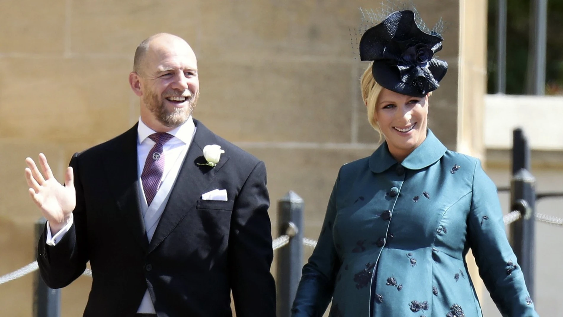 Mike and Zara Tindall arrive for the wedding ceremony of Prince Harry and Meghan Markle at St. George's Chapel in Windsor Castle in Windsor, near London