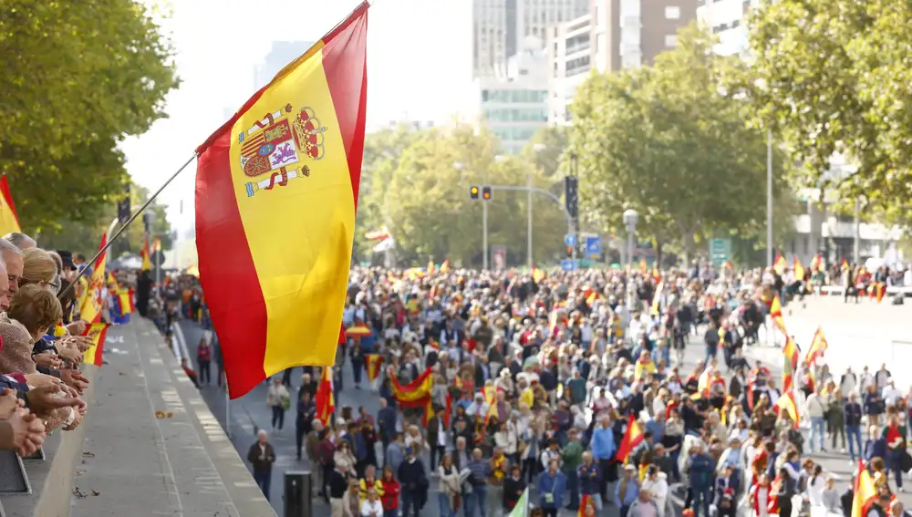 Manifestantes en Plaza Castilla