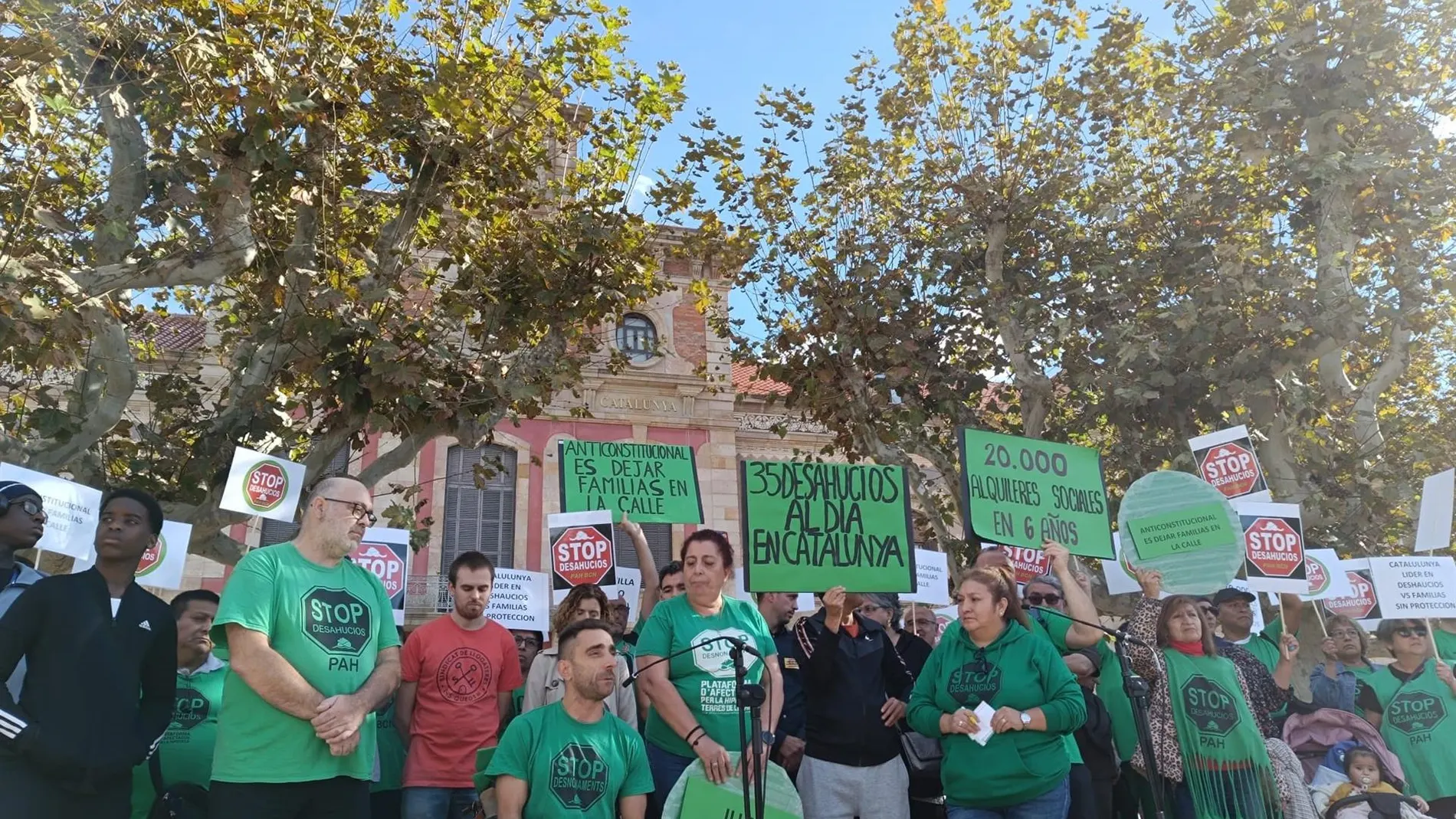Protesta en Barcelona contra la situación de los alquileres