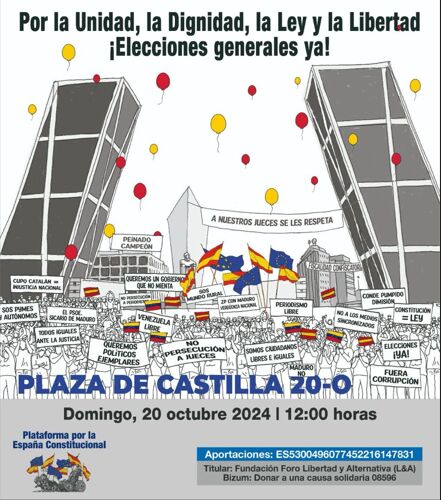 Cartel de la manifestación del 20 de octubre en Madrid
