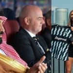 Mohammed Bin Salman y Gianni Infantino, junto a la española Maitane López, una de las firmantes de la carta