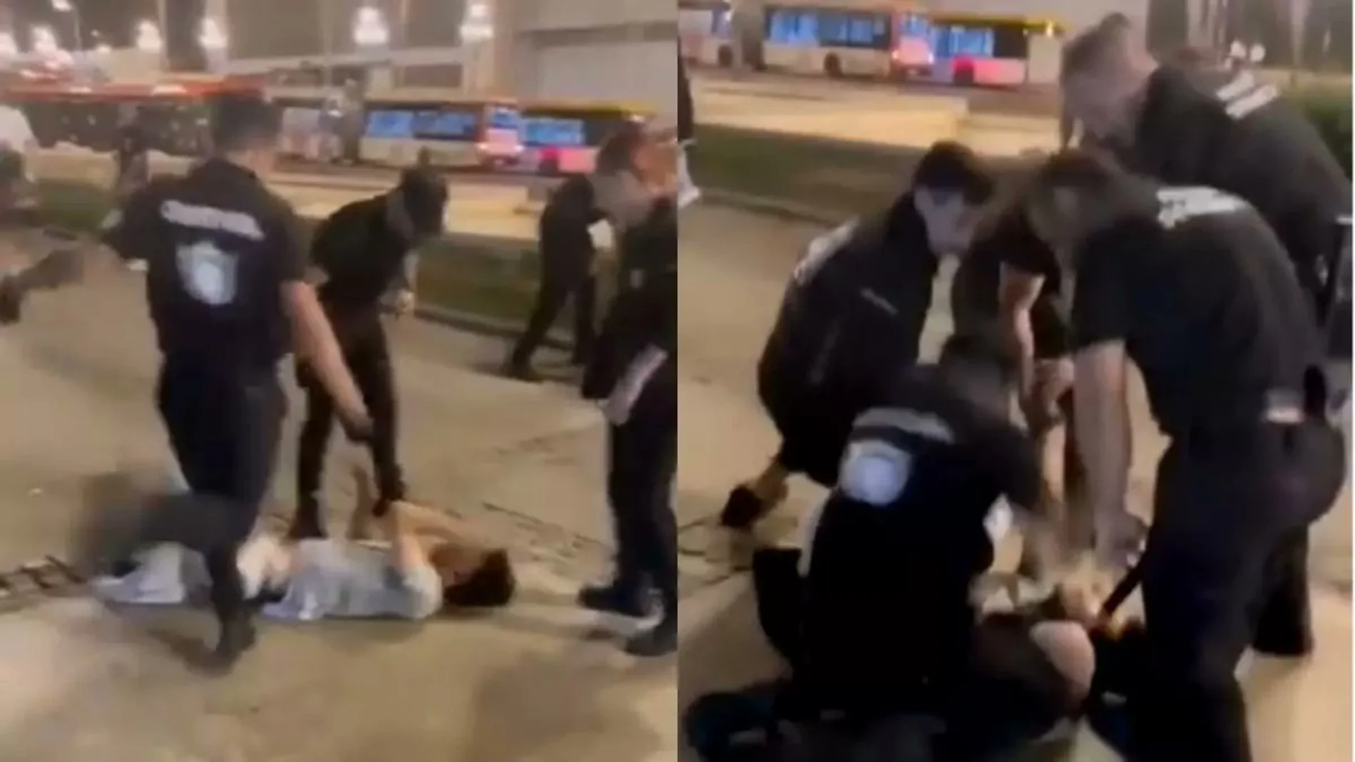 Dos momentos de la brutal agresión