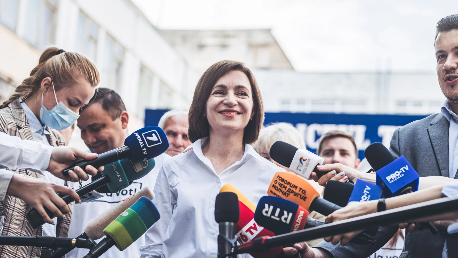 (Foto de ARCHIVO) July 11, 2021, Chisinau, Moldova: Maia Sandu, president of Moldova speaking to the press during the parliamentary elections. Europa Press/Contacto/Diego Herrera 11/07/2021 ONLY FOR USE IN SPAIN