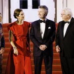 Los reyes de Dinamarca con el presidente de Alemania y su esposa. 