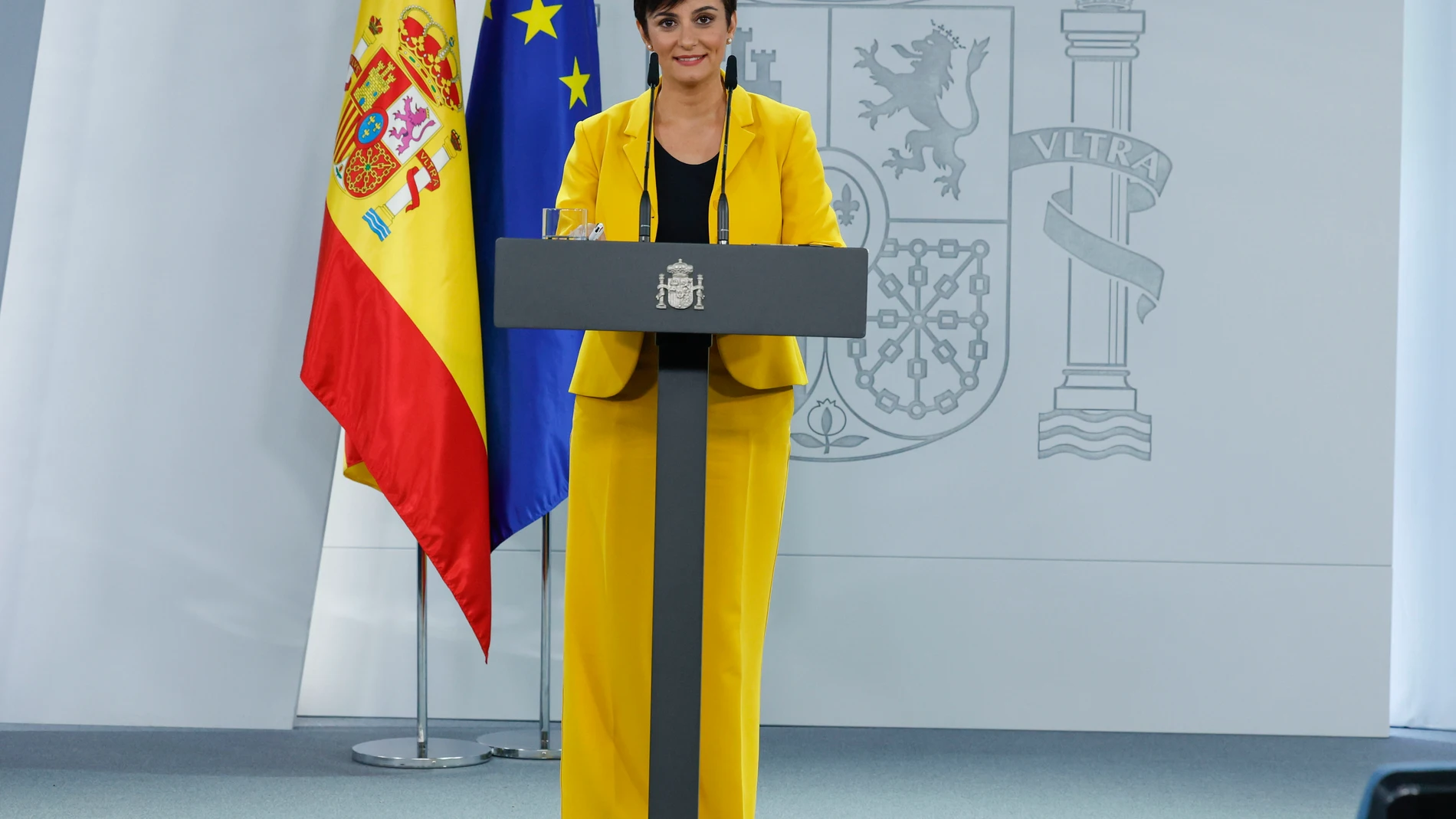 MADRID , 22/10/2024.- La ministra de Vivienda, Isabel Rodríguez, ofrece una rueda de prensa tras la reunión del Consejo de Ministros, este martes en Madrid. EFE/ J.j.Guillen