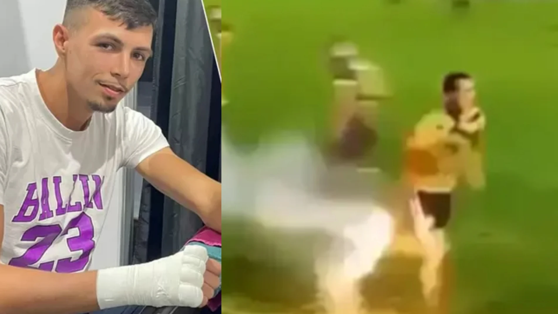 Un futbolista pierde un dedo al explotarle un potente artefacto "cobra 6" arrojado al campo