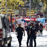 Agentes de la Policía en el centro de Barcelona