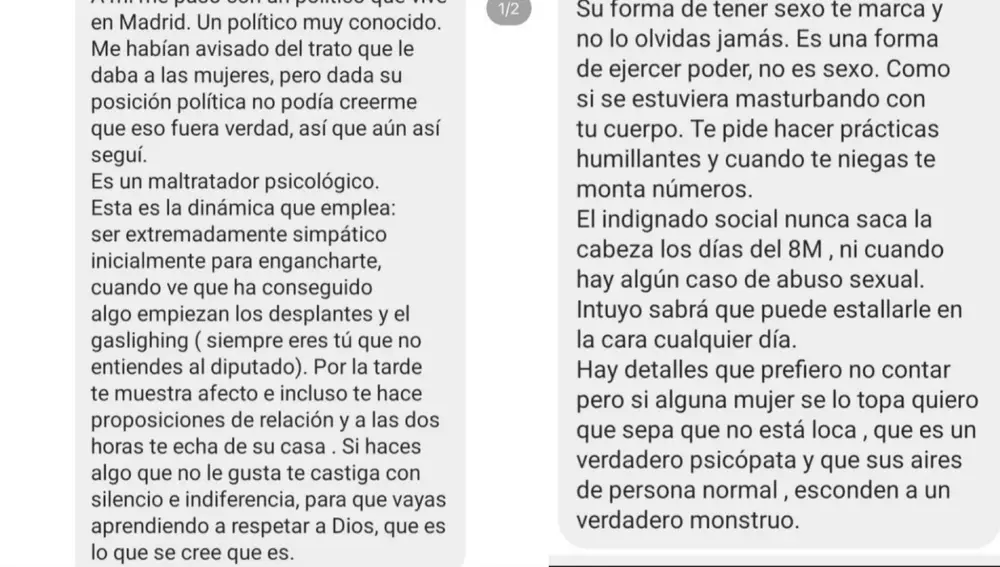 Mensaje subido a redes por Cristina Fallarás