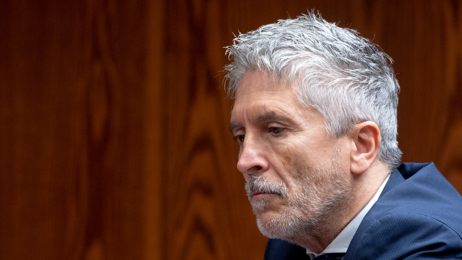 El ministro del Interior, Fernando Grande-Marlaska, comparece en la Comisión de Investigación sobre el ‘caso Koldo’, en el Congreso de los Diputados, a 24 de octubre de 2024, en Madrid (España). Marlaska ha comparecido en la Comisión de Investigación sobre los contratos públicos realizados durante la pandemia de Covid-19, relacionados con la intermediación de Koldo García Izaguirre, así como los posibles casos de corrupción que, directa o indirectamente, tengan relación con las actividades y ...