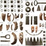 Artilugios y restos hallados en la excavación 