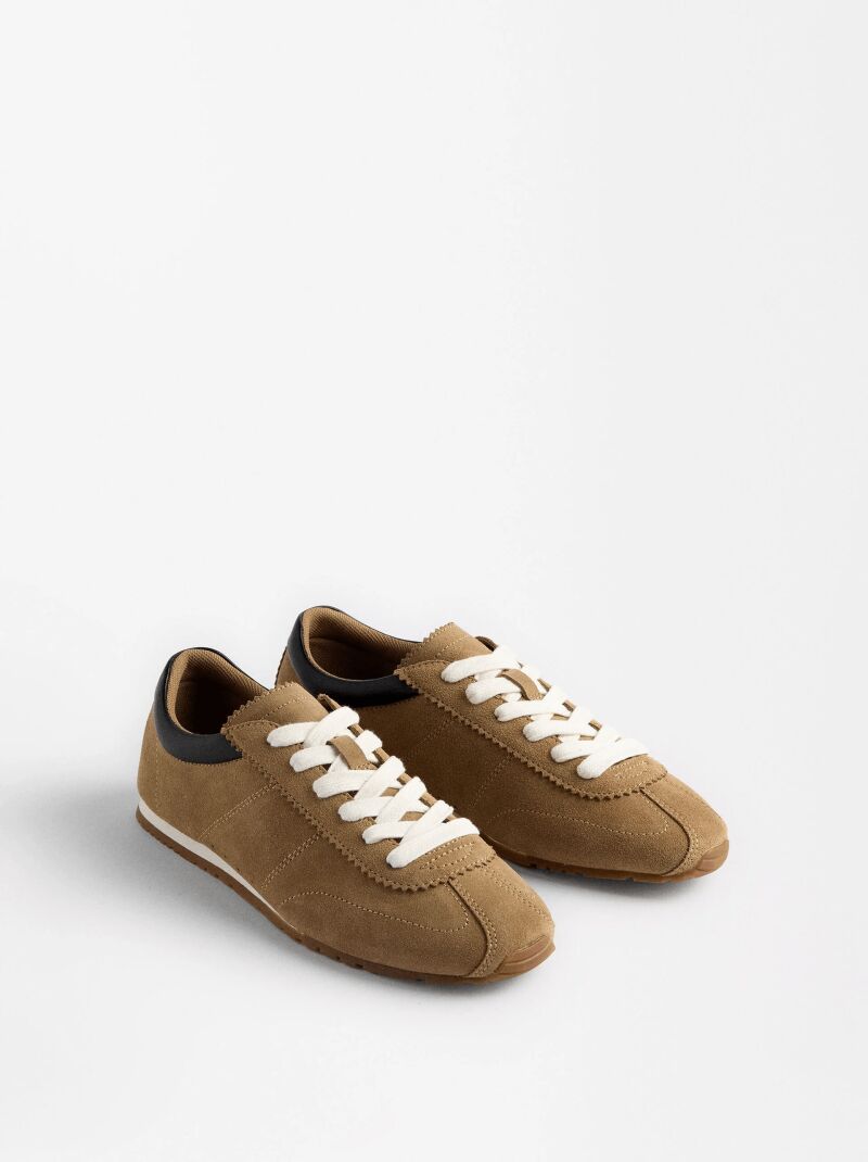 Zapatillas deportivas piel serraje