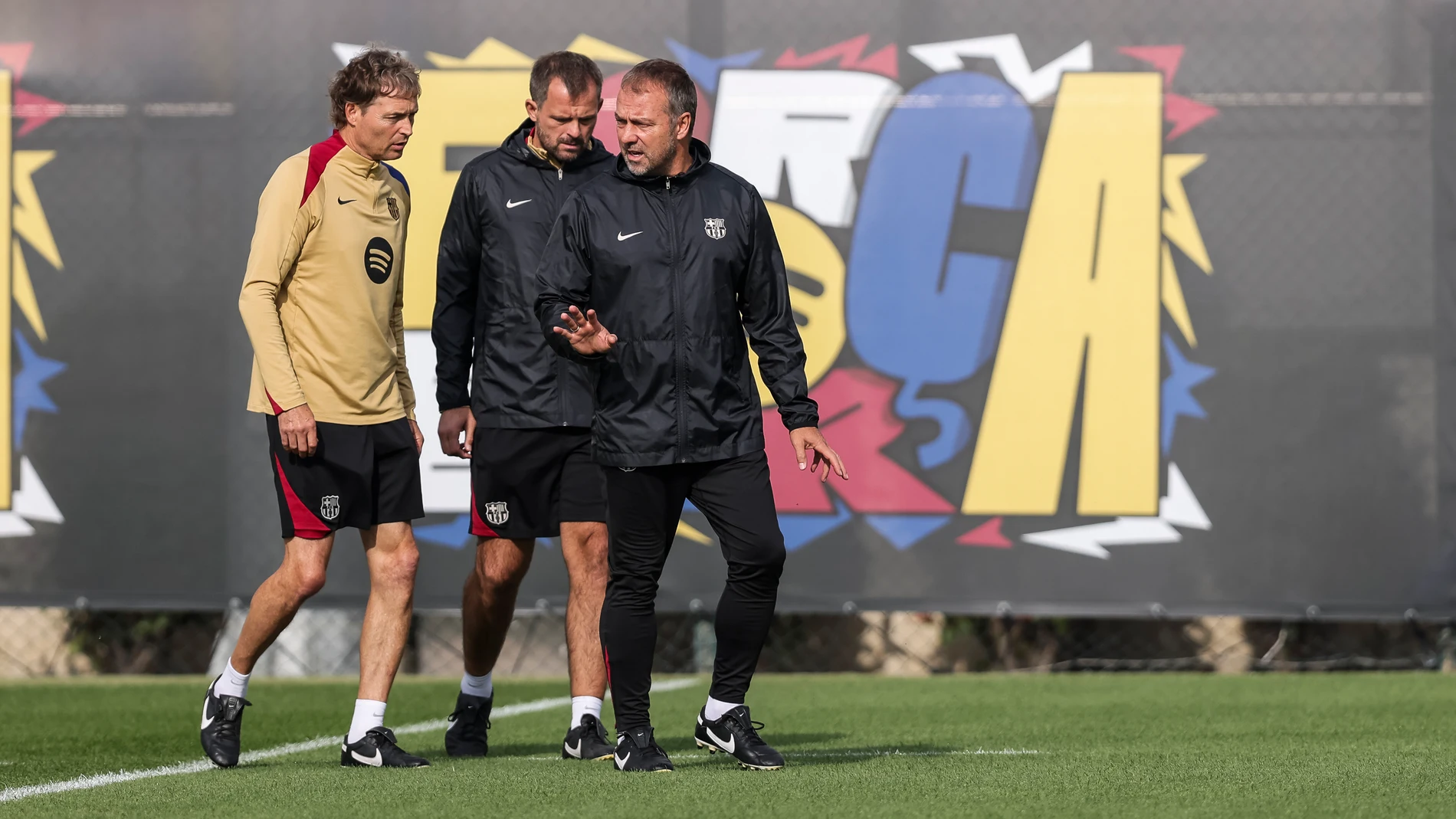 Hansi Flick, head coach during the training day of FC Barcelona ahead the Spanish League, La Liga EA Sports, football match against Real Madrid at Ciudad Esportiva Joan Gamper on October 25, 2024 in Sant Joan Despi, Barcelona, Spain. AFP7 25/10/2024 ONLY FOR USE IN SPAIN