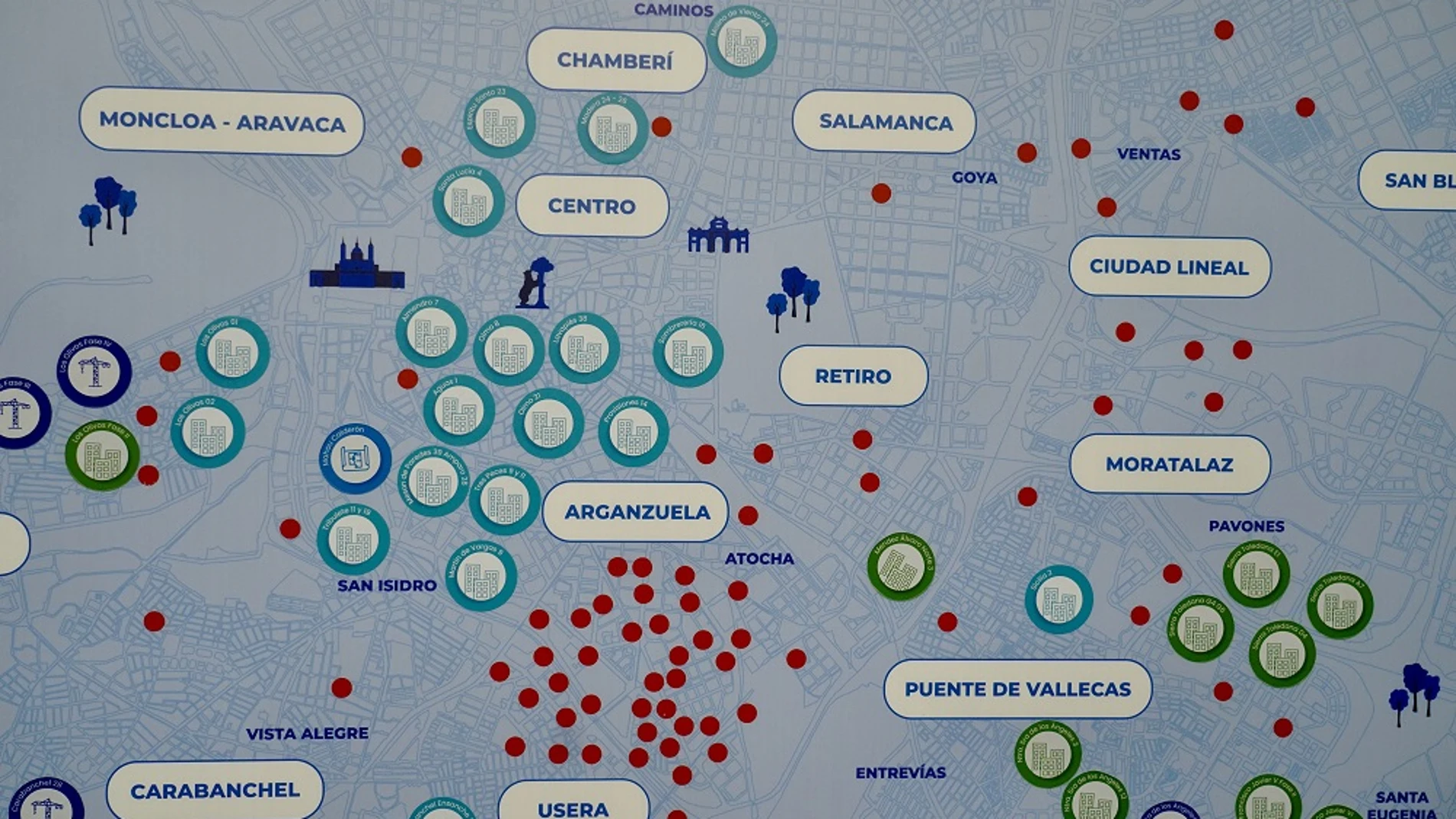 Mapa con las adjudicaciones