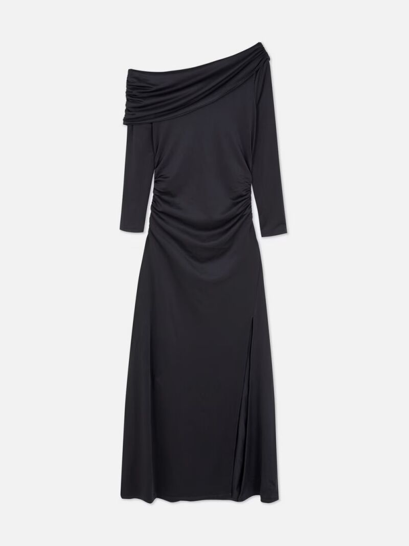 Vestido largo de escote bardot