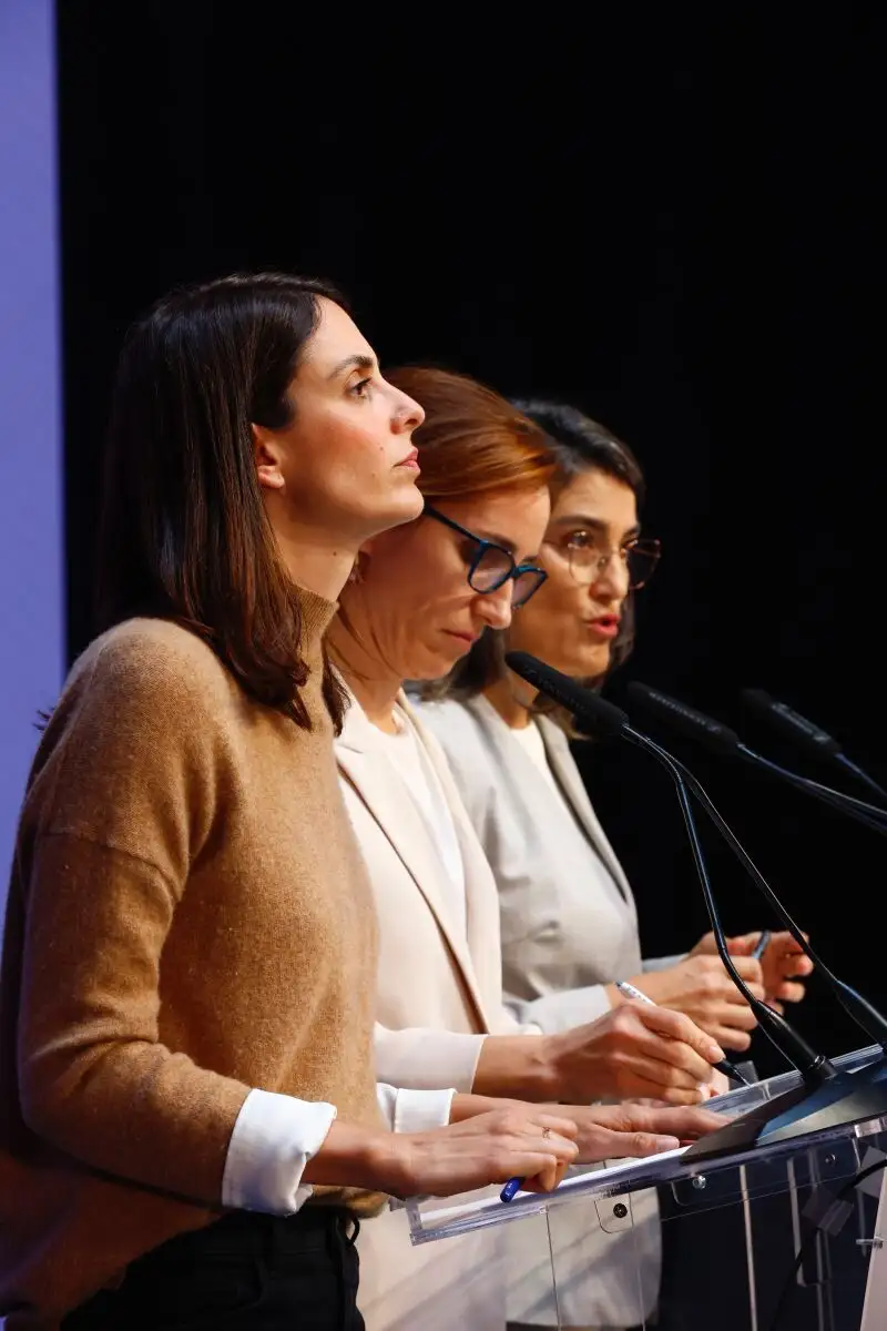 Rueda de prensa de MasMadrid por el escándalo de Iñigo Errejón. Intervienen Rita Maestre, Mónica García y Manu