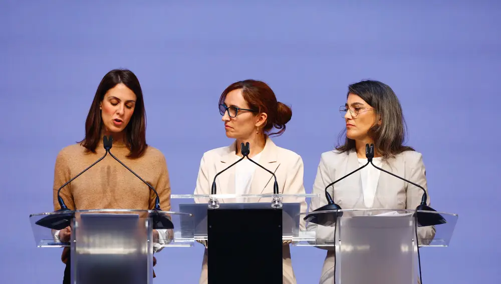 Rueda de prensa de MasMadrid por el escándalo de Iñigo Errejón. Intervienen Rita Maestre, Mónica García y Manu