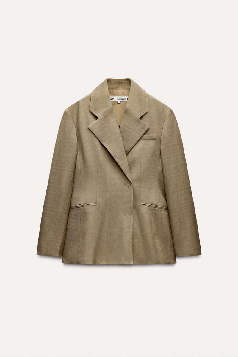 Blazer fluida entallada con lana zw collection