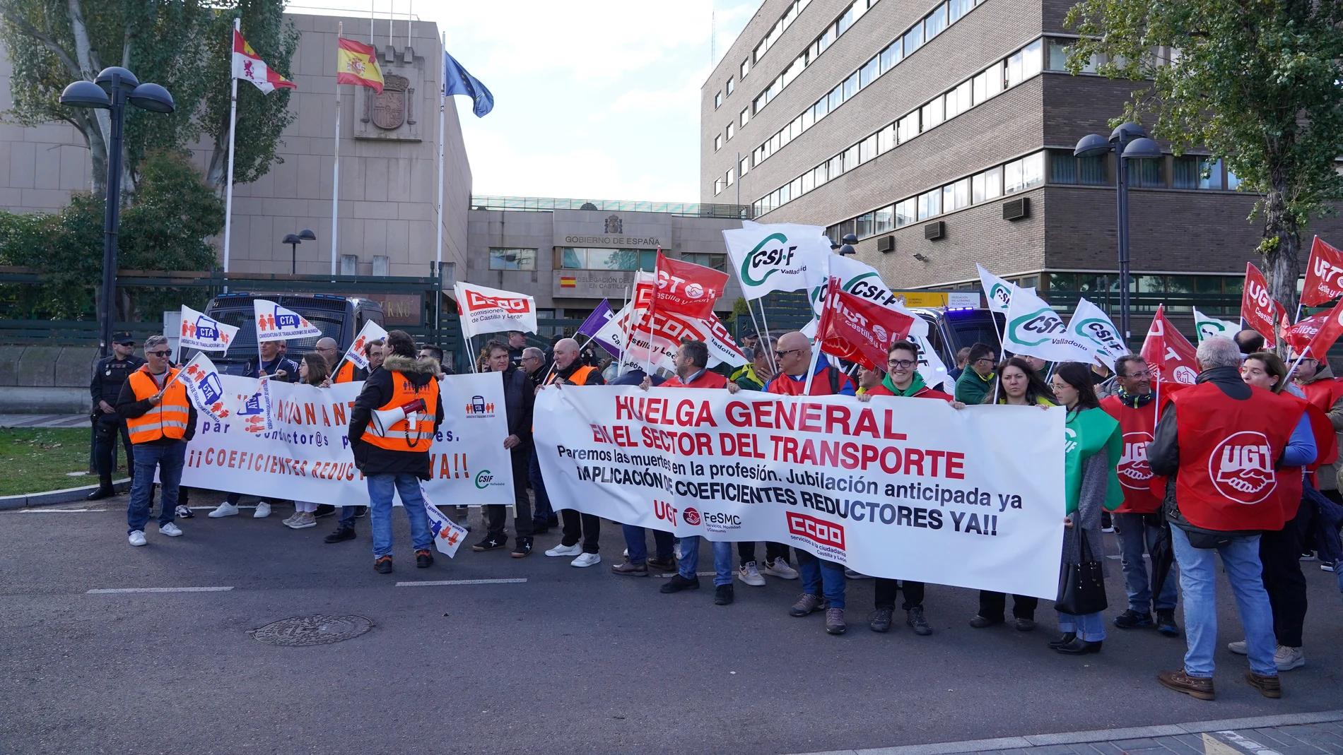 Huelga de transportistas en Valladolid