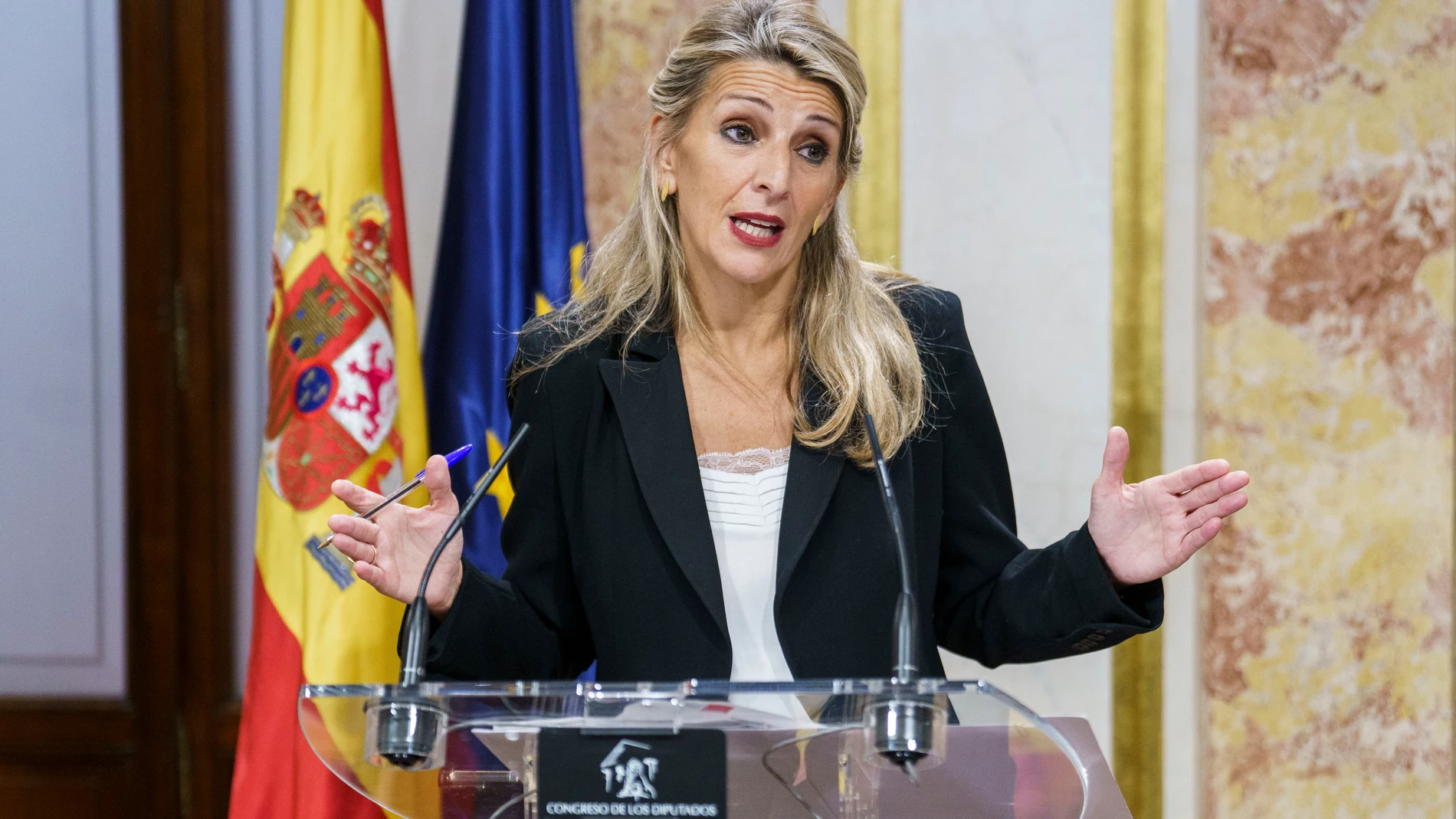 Rueda de prensa de Yolanda Diaz de SUMAR, al Congreso