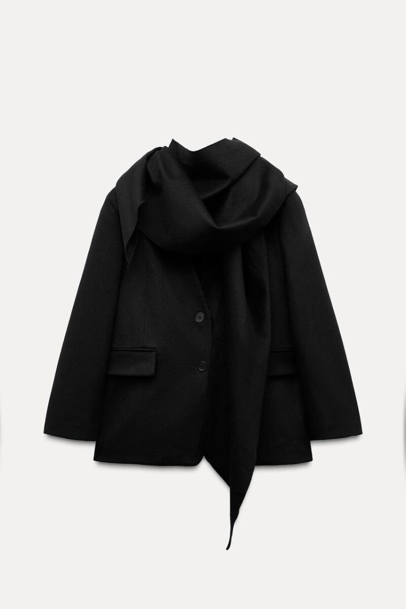 Blazer oversize con lana bufanda