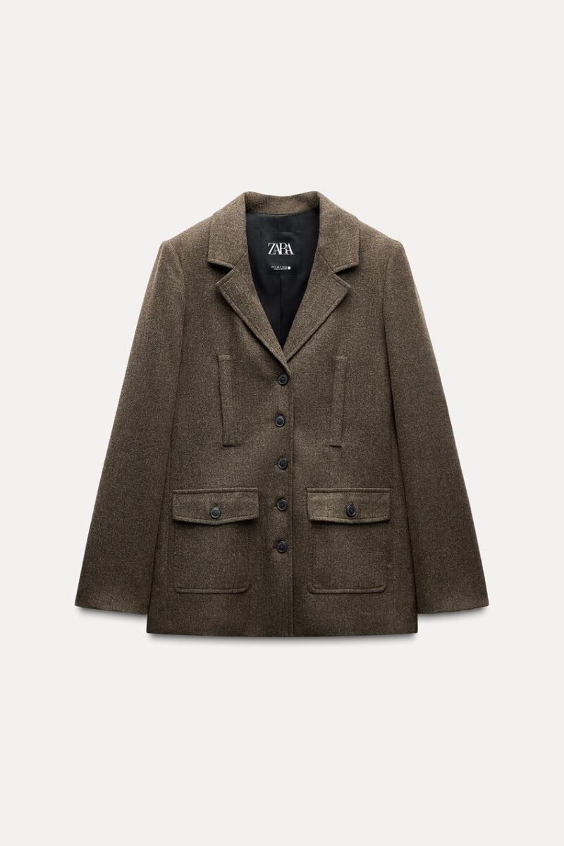 Blazer entallada con lana zw collection