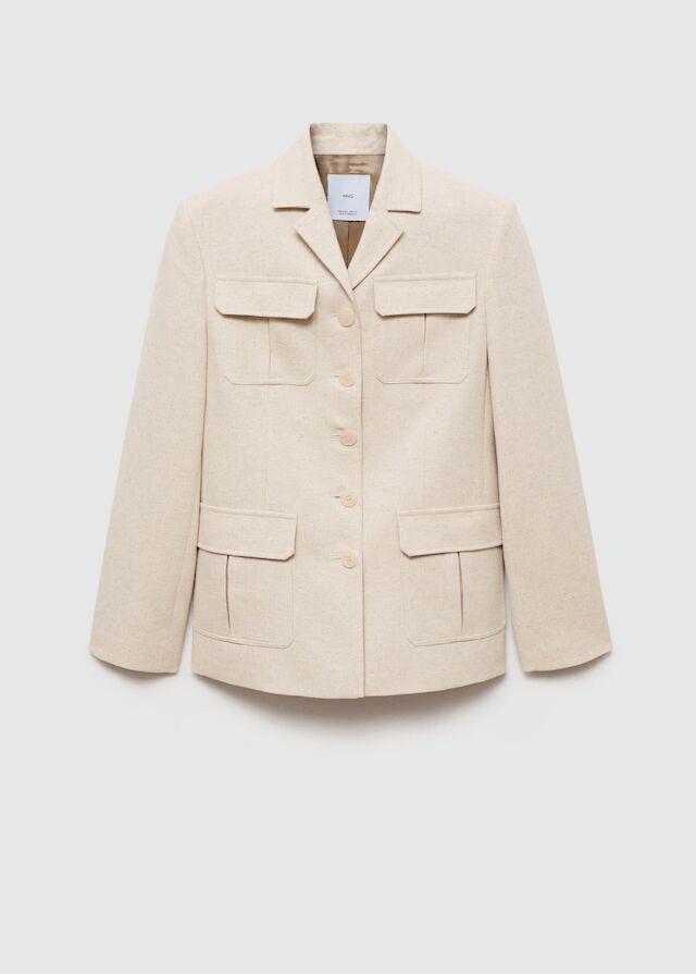 Blazer algodón lino bolsillos