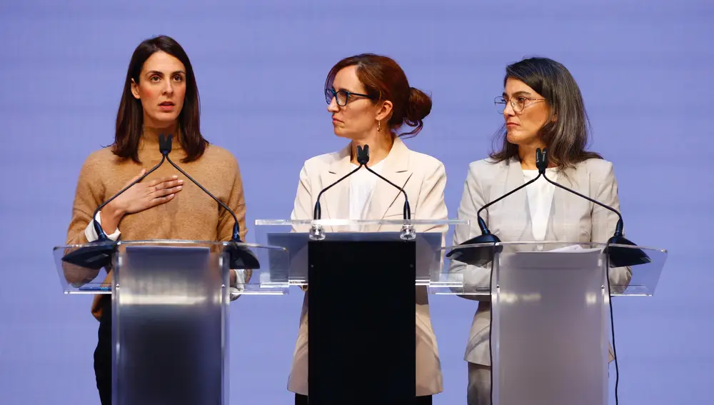 Rueda de prensa de MasMadrid por el escándalo de Iñigo Errejón. Intervienen Rita Maestre, Mónica García y Manu