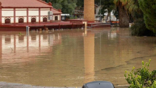 La dana deja desalojados, un río desbordado y un AVE descarrilado en Álora (Málaga)