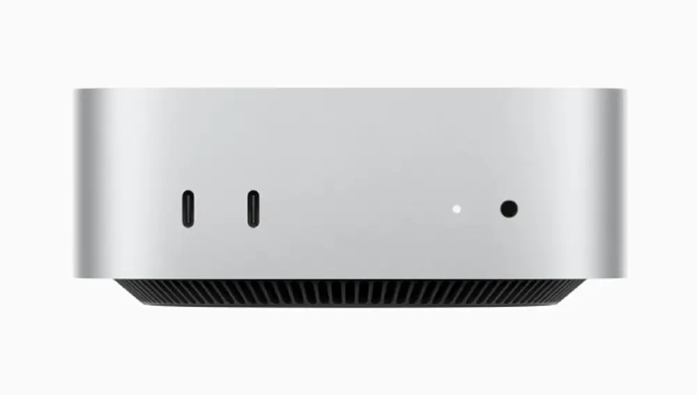Conexiones en la parte frontal de Mac Mini.
