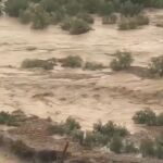 El río Almanzora se desborda a su paso por Armuña