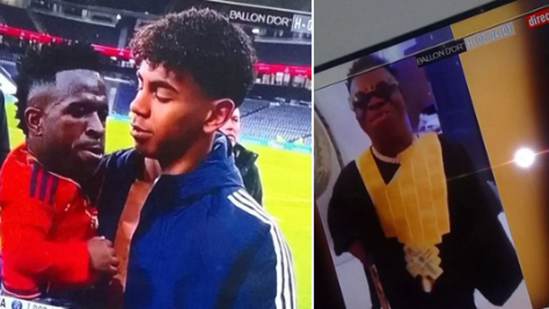 Las indignantes mofas de L'Equipe a Vinicius durante la retransmisión del Balón de Oro
