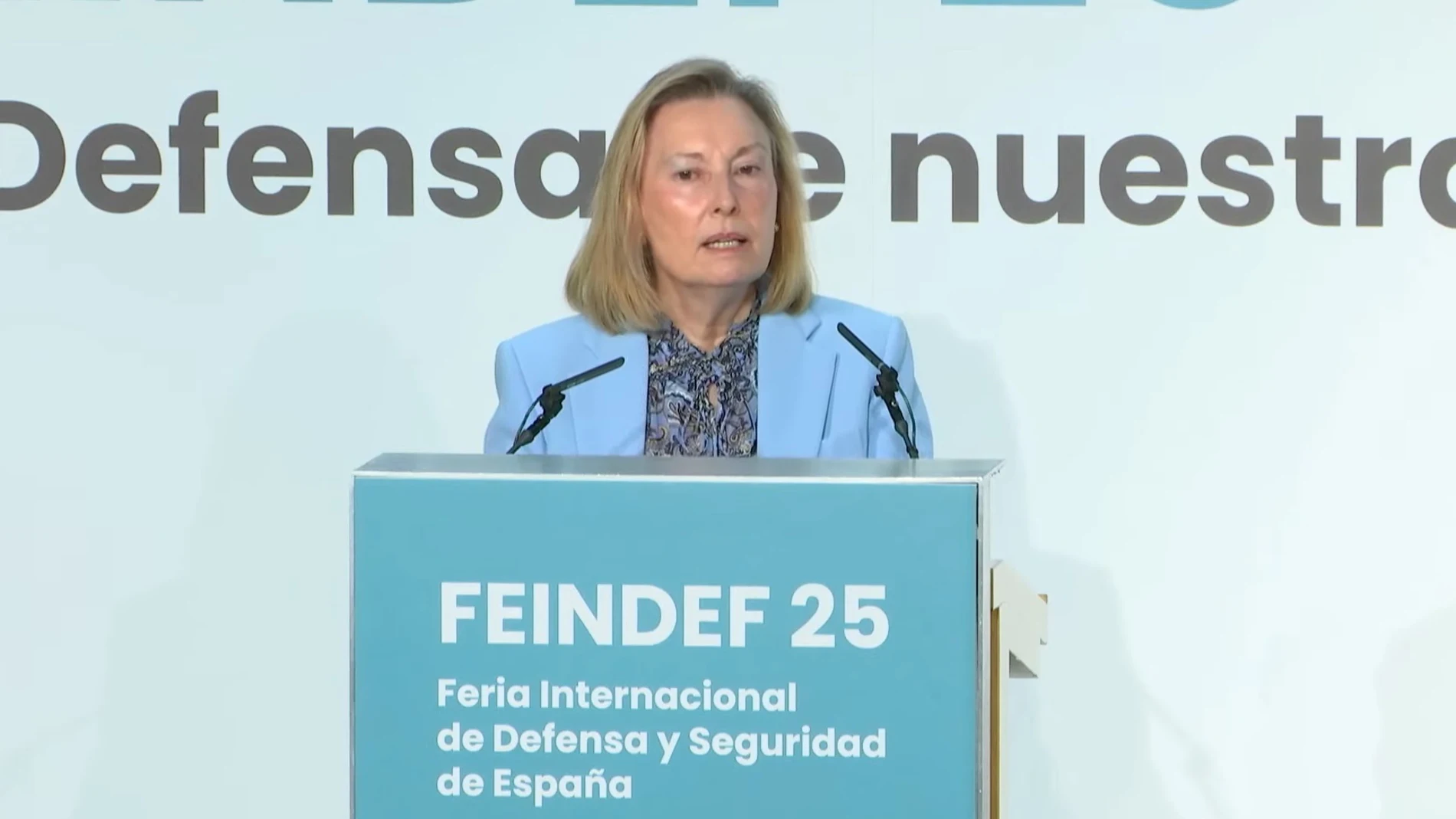 La secretaria de Estado de Defensa durante su intervención