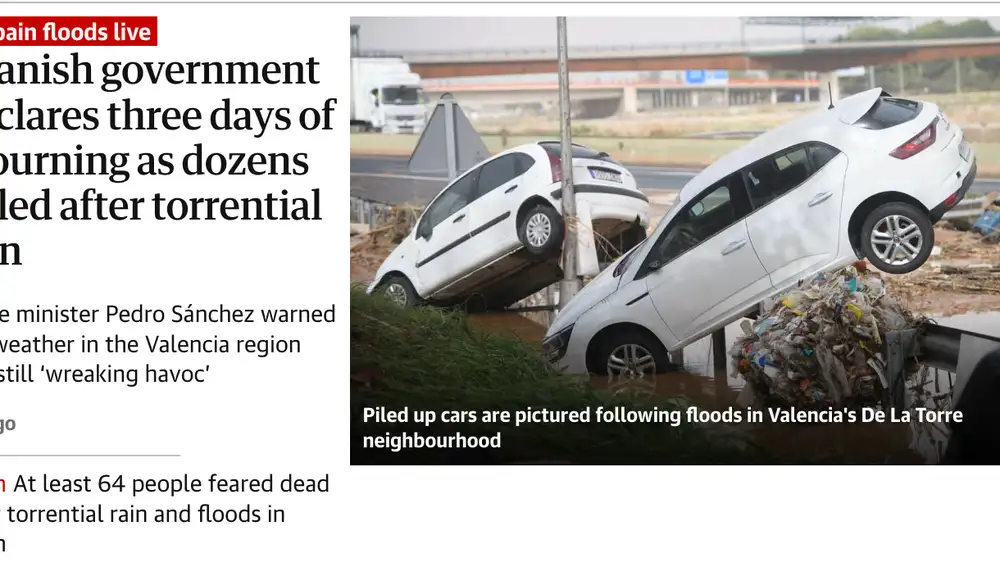 La portada del diario británico "The Guardian"