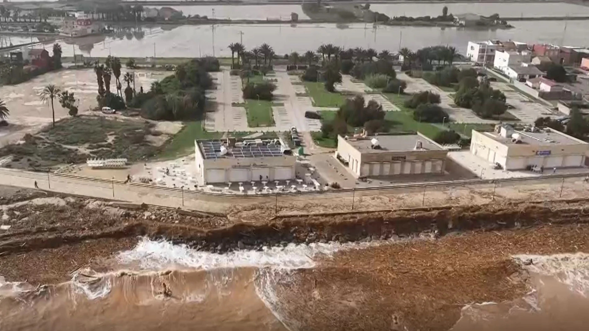 Vista aérea de las inundaciones causadas en la localidad valenciana de Paiporta a causa de las fuertes lluvias