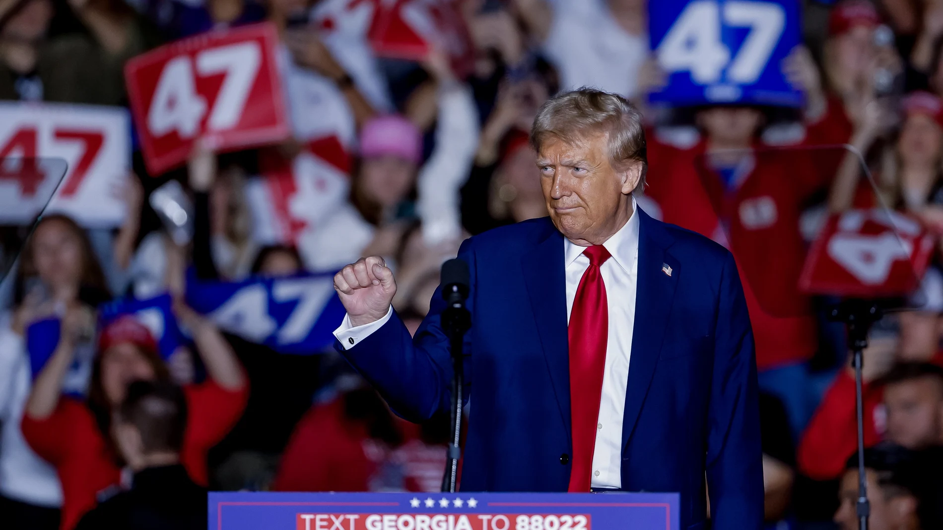 Donald Trump durante un acto de campaña
