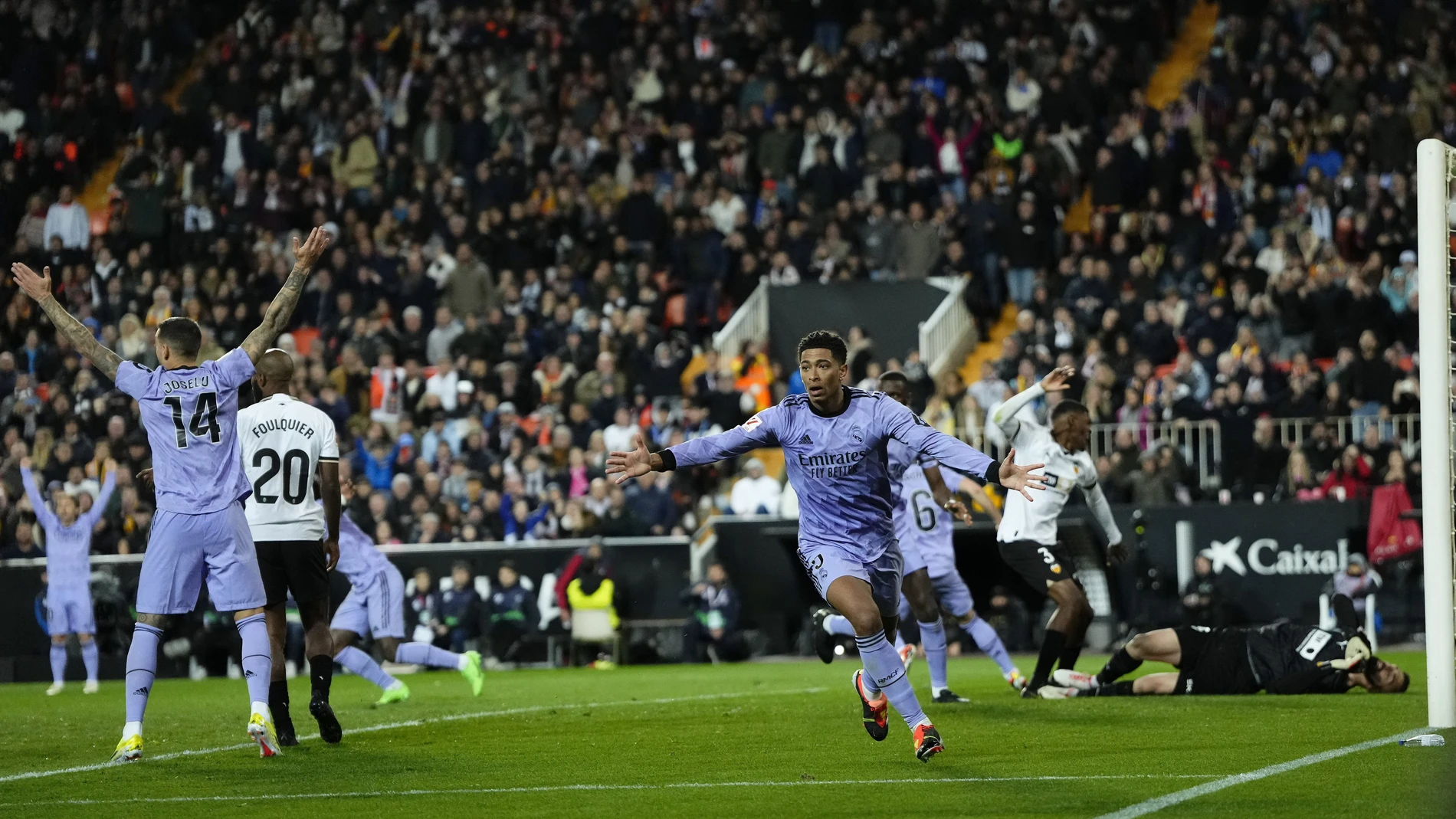 Un momento del Valencia - Real Madrid de la pasada Liga en Mestalla