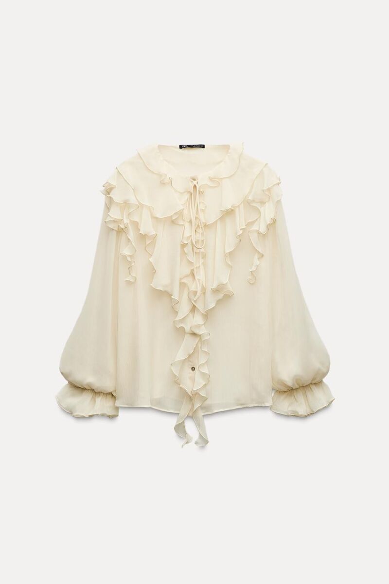 Camisa volantes lazada