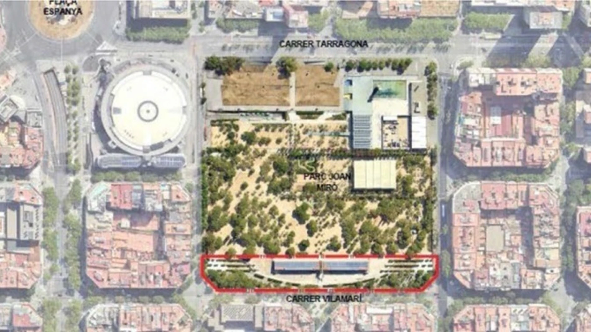 Imagen del entorno de la Biblioteca Joan Miró de Barcelona (Catalunya) REMITIDA / HANDOUT por AJUNTAMENT DE BARCELONA Fotografía remitida a medios de comunicación exclusivamente para ilustrar la noticia a la que hace referencia la imagen, y citando la procedencia de la imagen en la firma 01/11/2024