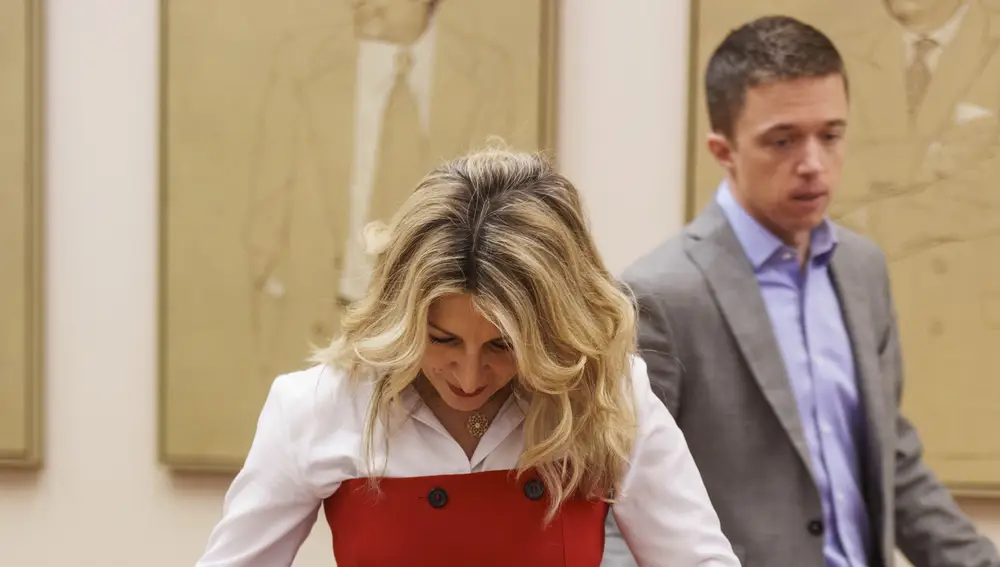 Yolanda Díaz e Iñigo Errejón comparecen en una comisión en el Congreso