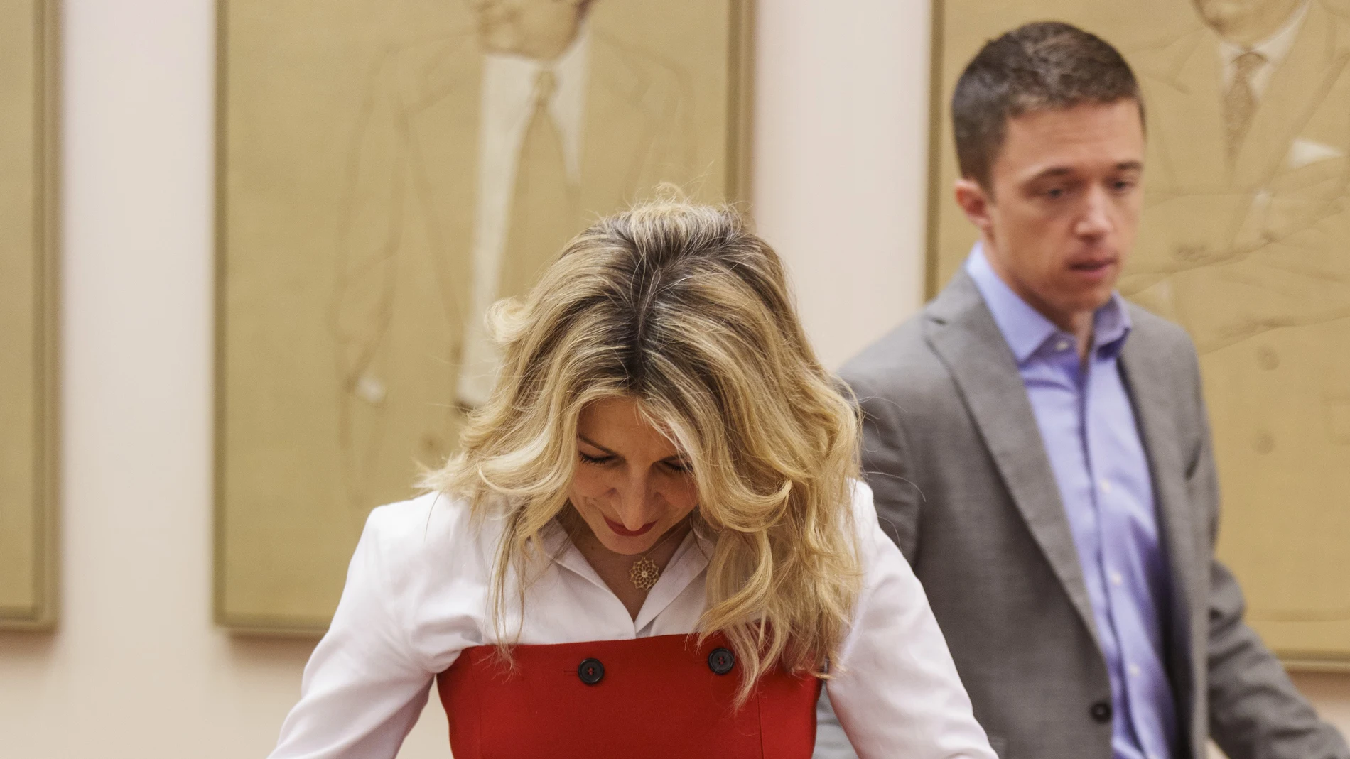 Yolanda Díaz e Iñigo Errejón comparecen en una comisión en el Congreso