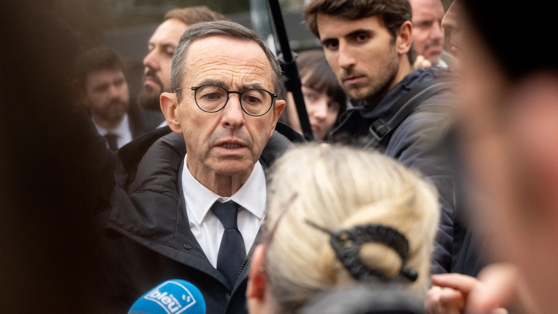 The French Minister of the Interior, Bruno Retailleau, visited Rennes on November 1, 2024 to speak with residents of the Maurepas district of Rennes (Ille-et-Vilaine, France), where a number of drug-related shootings have taken place in recent weeks, one of which left a 5-year-old child with serious head injuries.