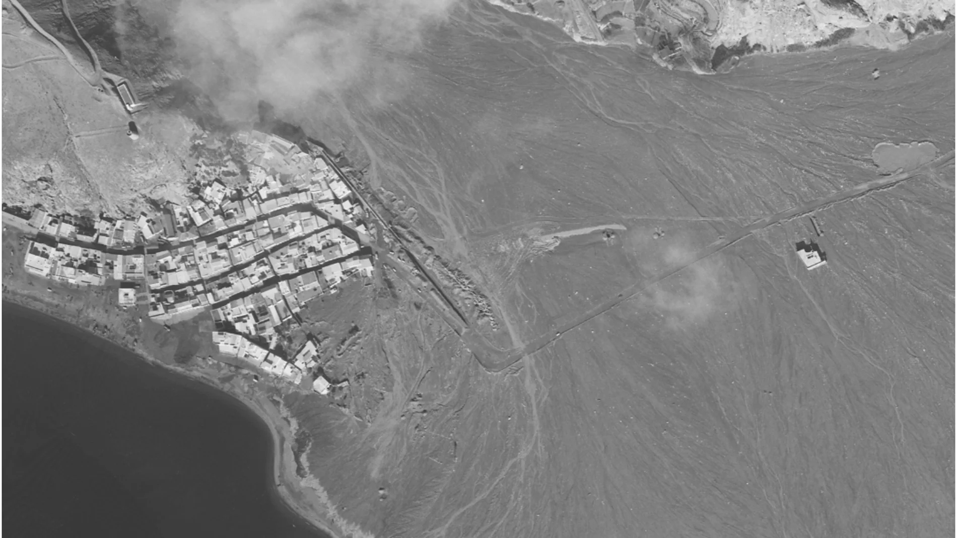 Detalle de La Rábita después de las inundaciones 1971-1973