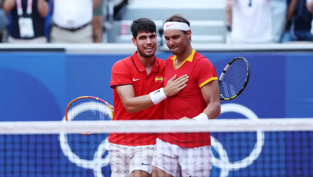 Carlos Alcaraz y Rafa Nadal durante los Juegos Olímpicos de París 2024