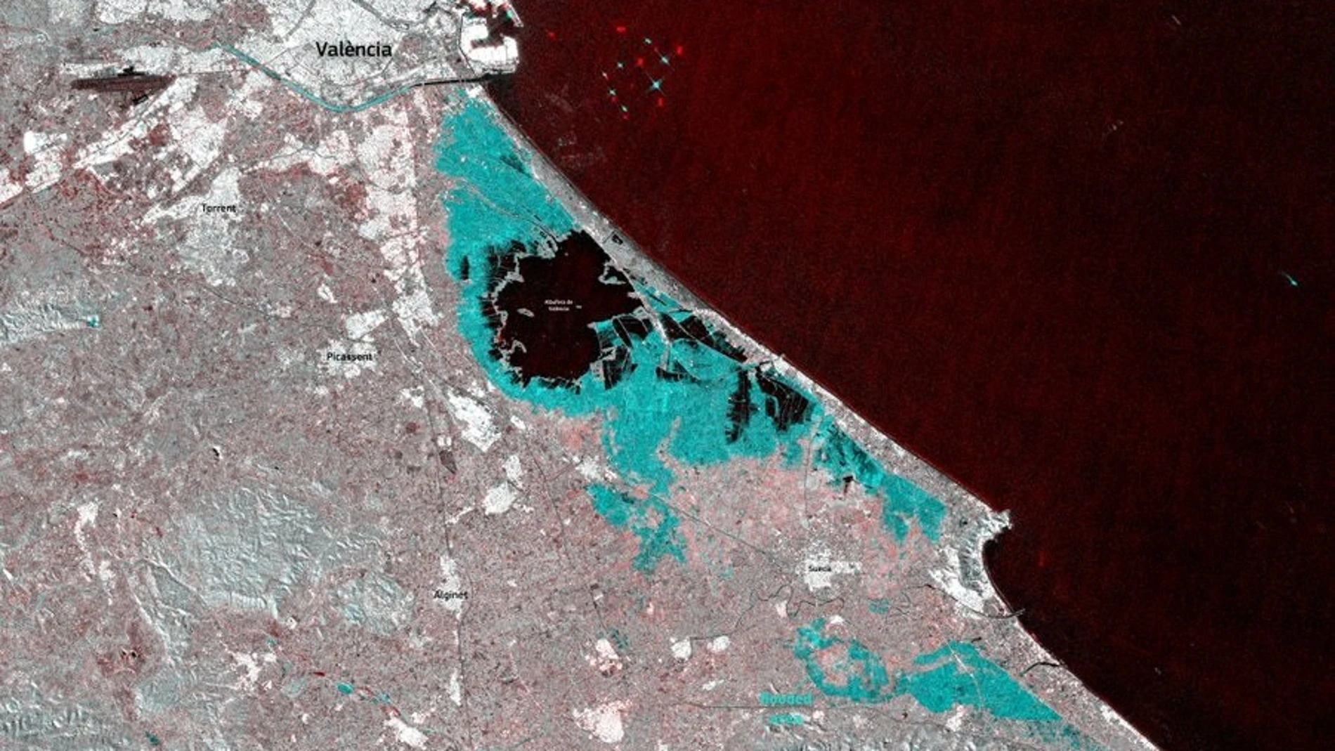 Imagen de las inundaciones desde el Copernicus REMITIDA / HANDOUT por COPERNICUSFotografía remitida a medios de comunicación exclusivamente para ilustrar la noticia a la que hace referencia la imagen, y citando la procedencia de la imagen en la firma02/11/2024