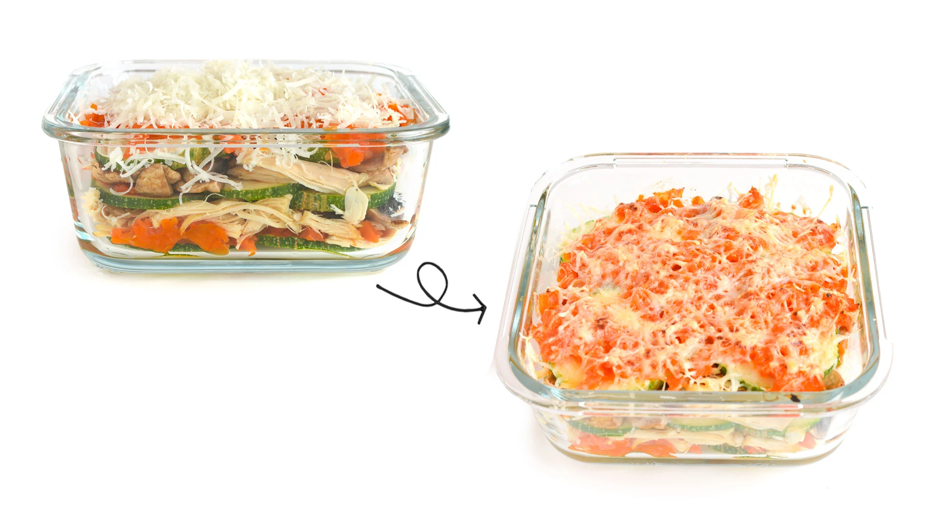 Plato preparado de verduras y queso gratinado