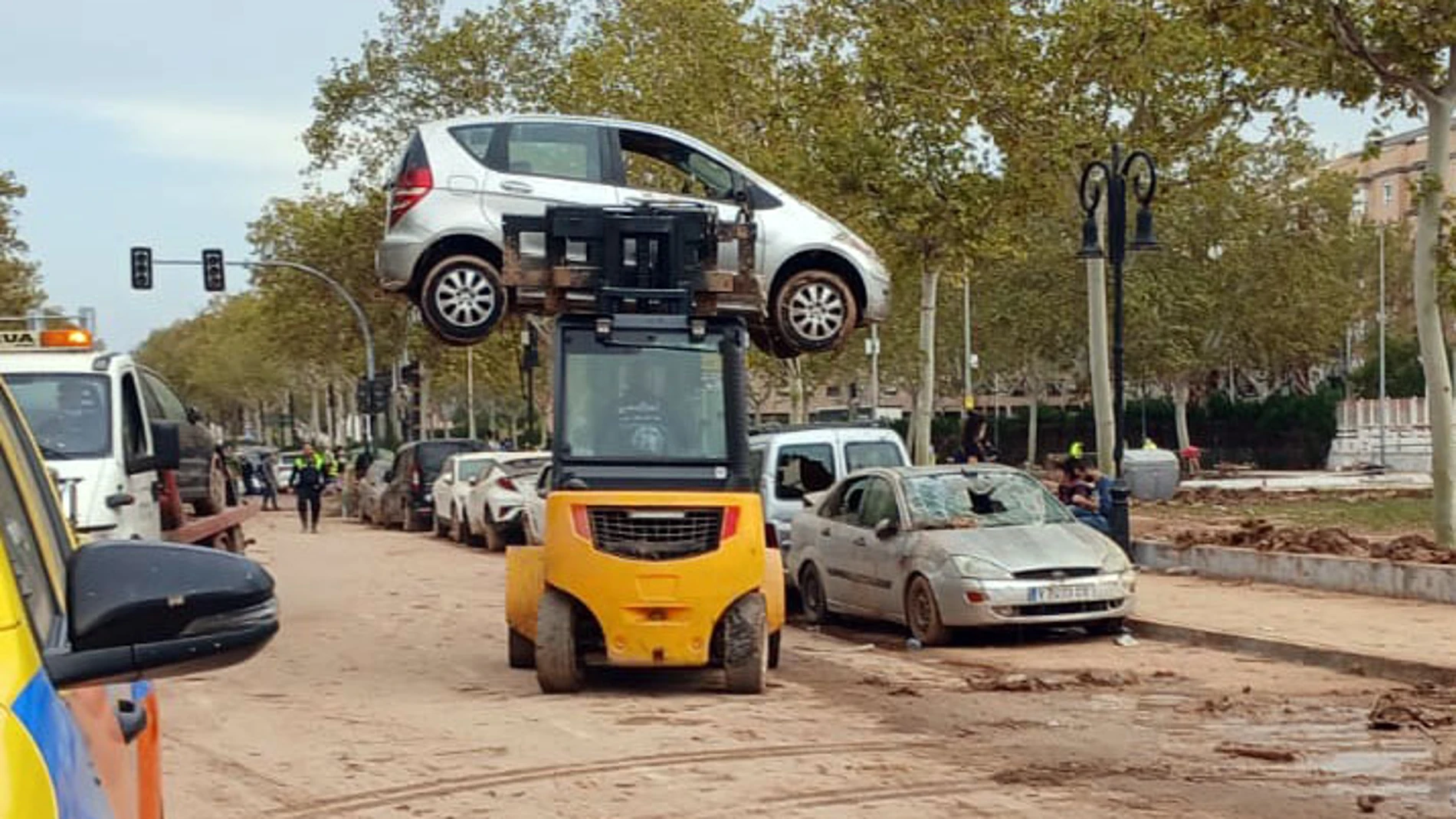 Dispositivo de la Junta de Castilla y León trabajan en las tareas de limpieza de la DANA en Valencia