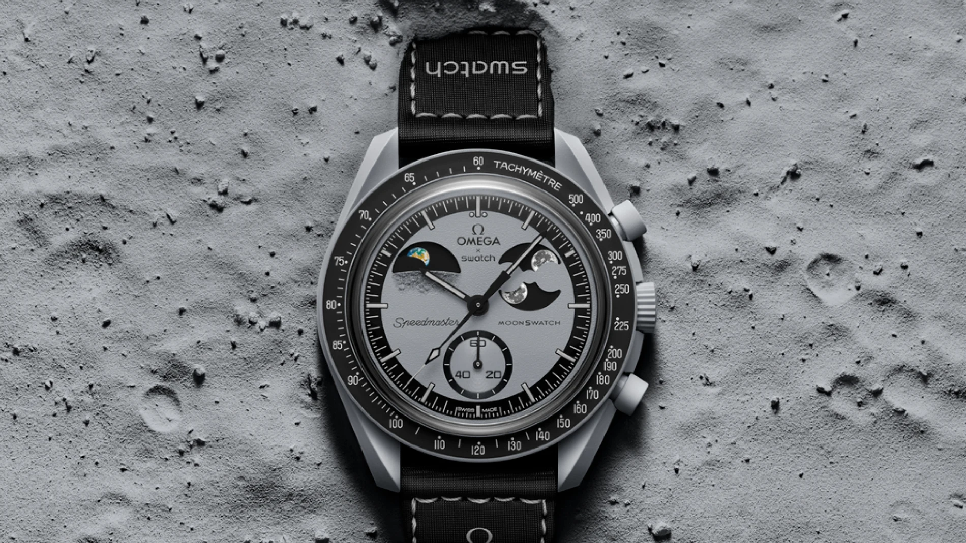 EL RELOJ BIOCERAMIC MOONSWATCH MISSION TO EARTHPHASE ENSALZA EL ESPLENDOR DE LA TIERRA VISTA DESDE LA LUNA