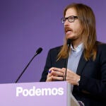 Rueda de prensa del secretario de organización de Podemos, Pablo Fernández