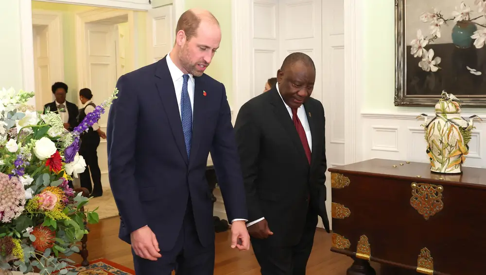Britain's Prince William meets South African President Cyril Ramaphosa in Cape Town